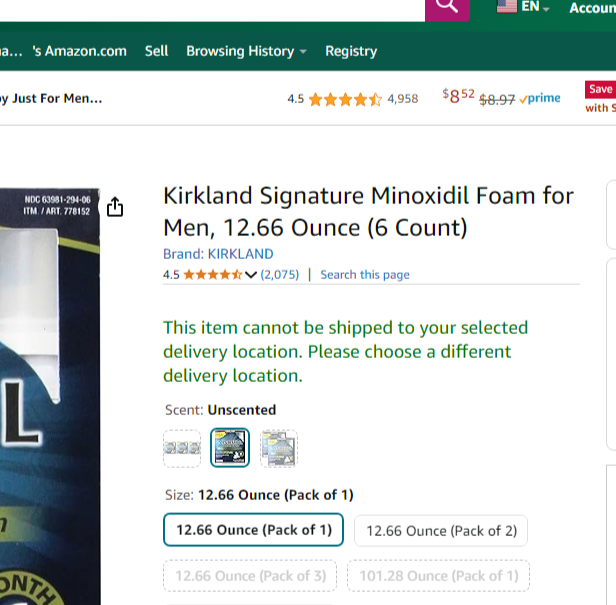 Kirkland Minoxidil Foam Review on amazon